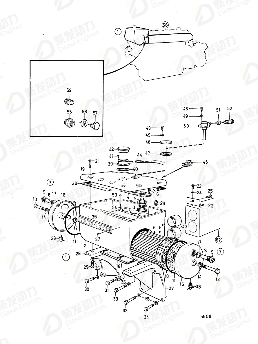 VOLVO Cross recessed screw 950210 Drawing